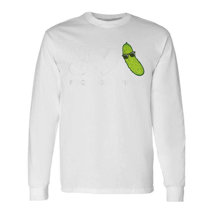 Peace Love Pickles Lover Retro Food Lover Long Sleeve T-Shirt