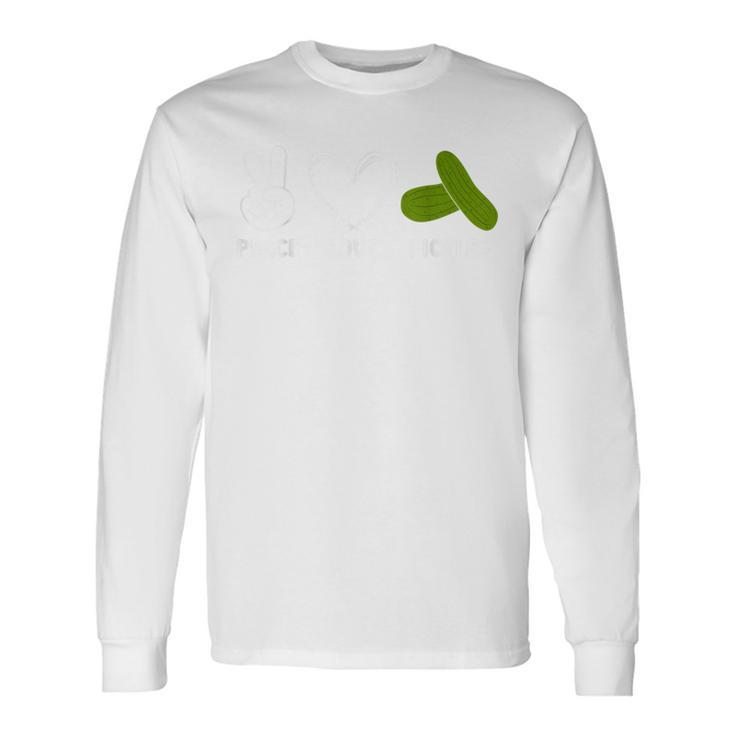 Peace Love Pickles Lover Retro Pickle Squad Long Sleeve T-Shirt
