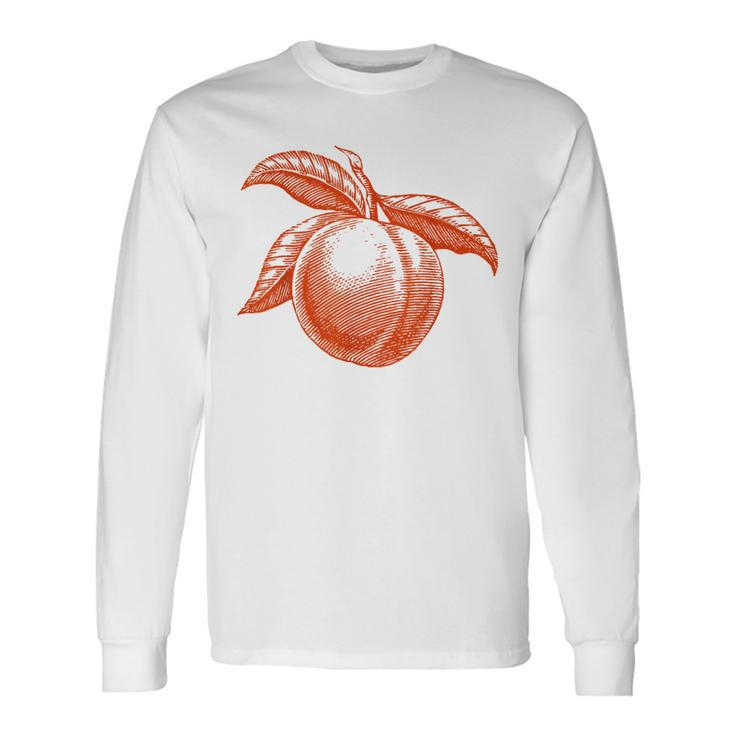 Peach Fruit Vintage Graphic Peach Long Sleeve T-Shirt