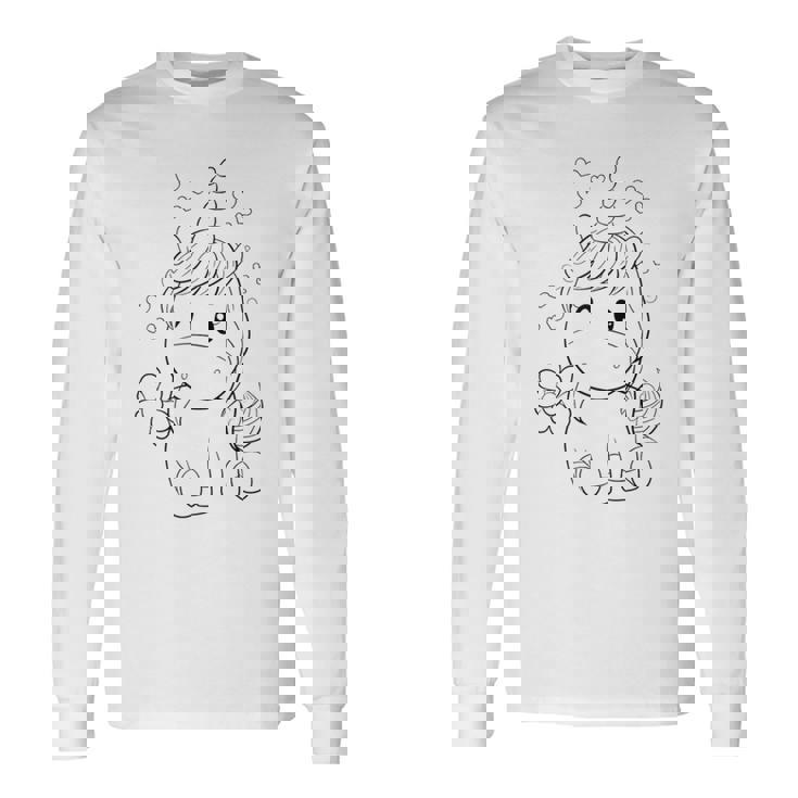 A Peindre Ou Colorier Pour Enfants Idee Cadeau T-shirt à manches longues