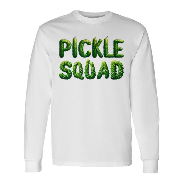 Pickle Squad Cucumber Vegan Squad Green Grocer Long Sleeve T-Shirt