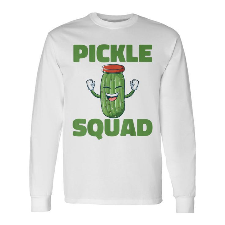 Pickle Squad Foodie Vegan Dill Pickle Adult Pickle Squad Long Sleeve T-Shirt