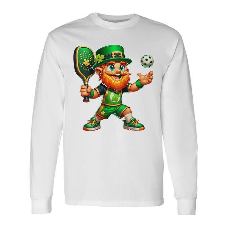 Pickleball Leprechaun St Patrick's Day Pickleball Player Long Sleeve T-Shirt Gifts ideas