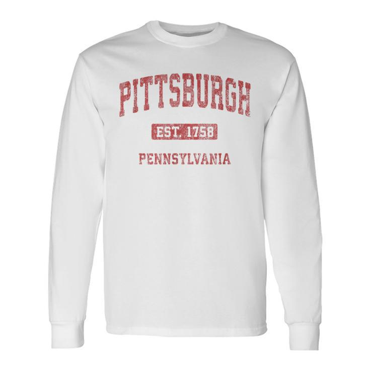 Pittsburgh Pennsylvania Pa Vintage Athletic Sports Long Sleeve T-Shirt Gifts ideas