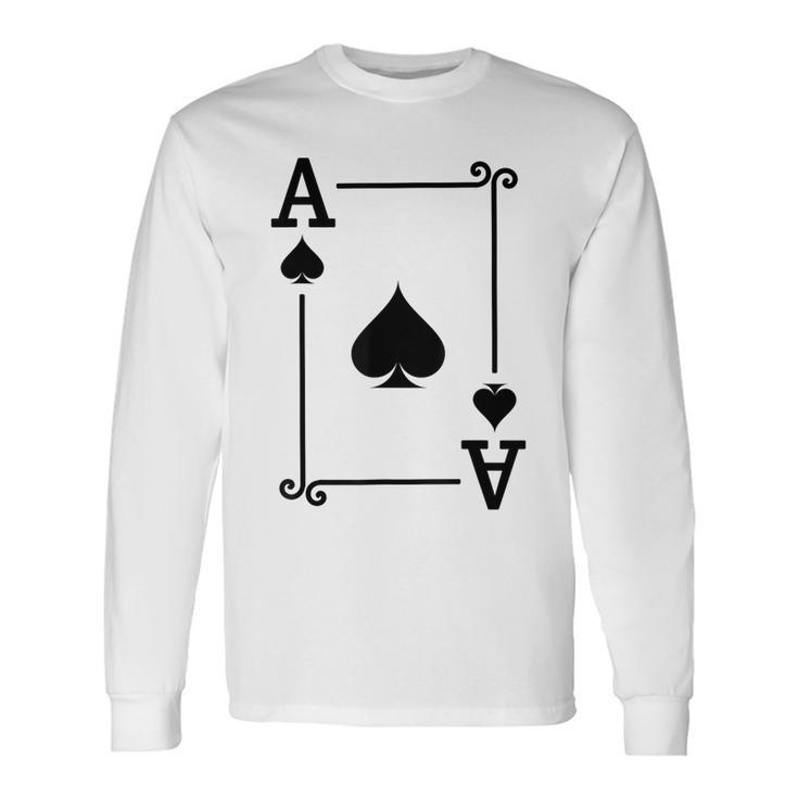 Playing Cards Costume Ace Spades Card Ace Card Long Sleeve T-Shirt Gifts ideas