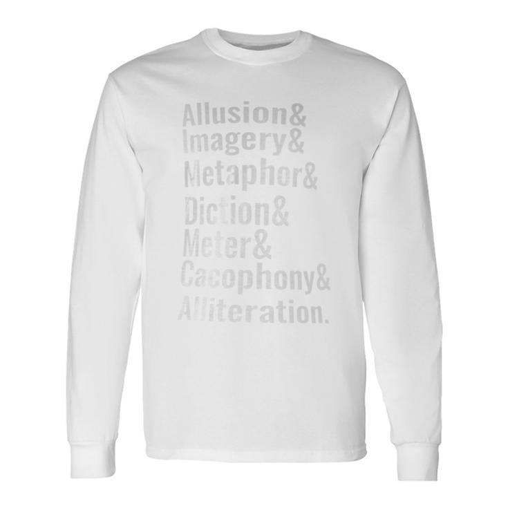 Poetry Literary Devices Literature Words Quote Long Sleeve T-Shirt Gifts ideas