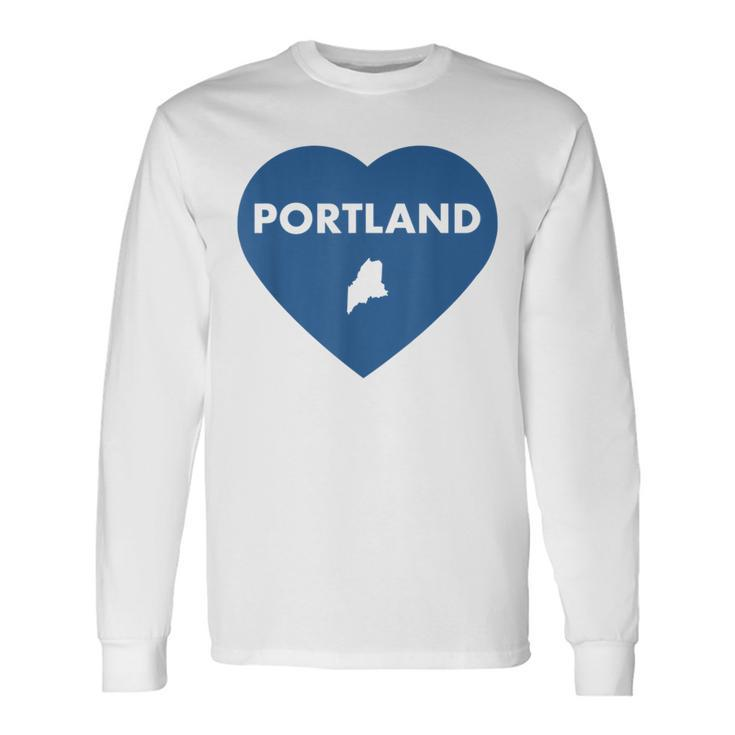 Portland Maine Heart Pride Retro Love Long Sleeve T-Shirt Gifts ideas