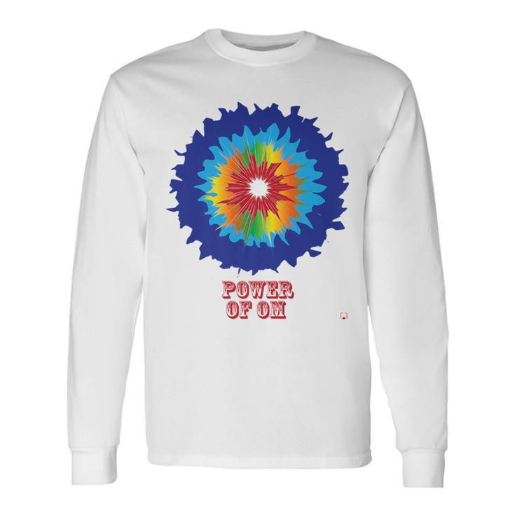Power Of Om Colorful Tie Dye Yoga Gym Peace Long Sleeve T-Shirt