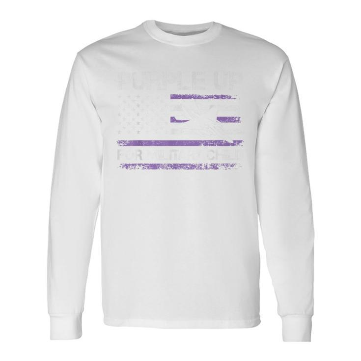 Purple Up For Military Child Month Air Force Us Flag Long Sleeve T-Shirt Gifts ideas