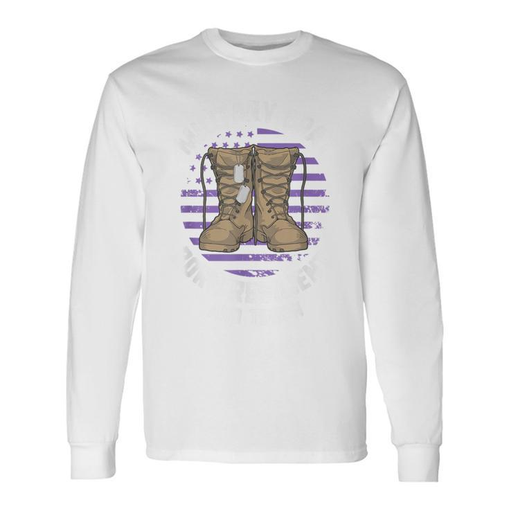 Purple Up Military Child Month Brat Born Resilient And Tough Long Sleeve T-Shirt Gifts ideas