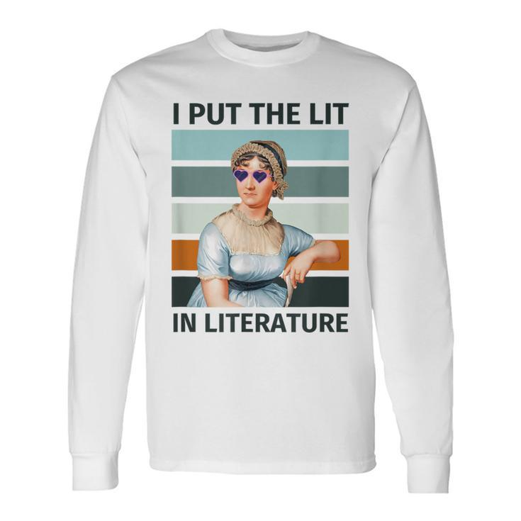 I Put The Lit In Literature Vintage Jane Austen Sunglasses Long Sleeve T-Shirt
