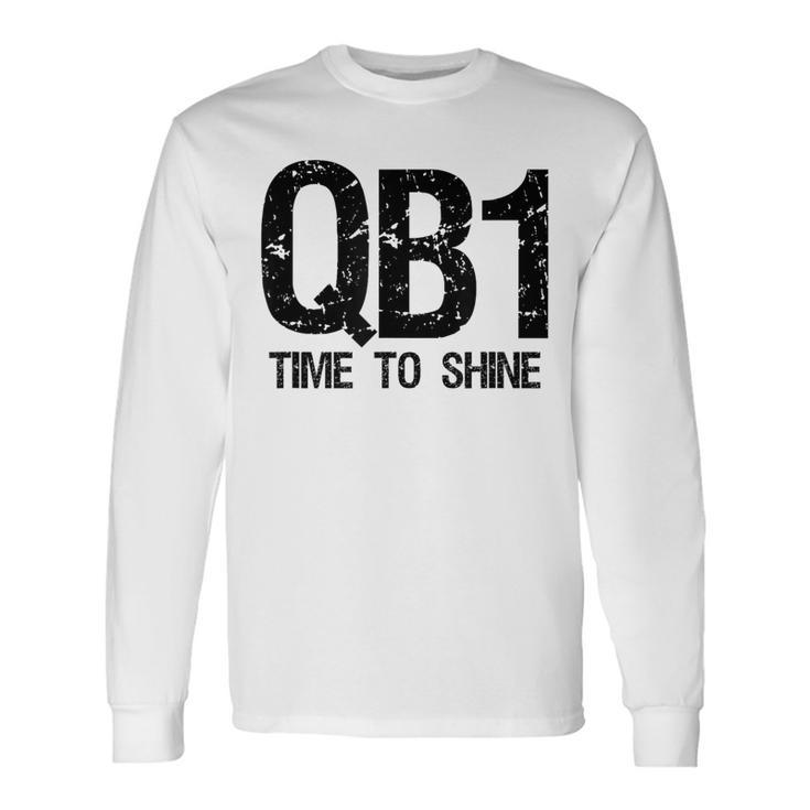 Qb1 Football Team Starting Quarterback Long Sleeve T-Shirt