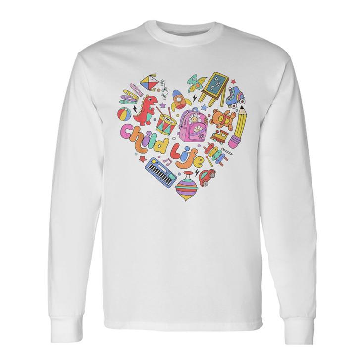 Retro Child Life Specialist Play Therapy Child Life Intern Long Sleeve T-Shirt