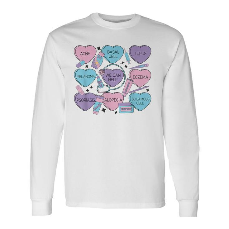 Retro Dermatology Valentine's Day Heart Candy Dermatologist Long Sleeve T-Shirt