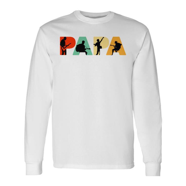 Retro Gitarre Papa Lustiger Papa Gitarrenspieler Langarmshirts Geschenkideen