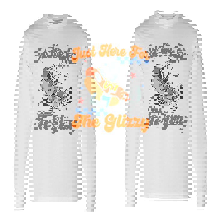 Retro Hot Dog I'm Just Here For The Glizzy Happy 4Th Of July Long Sleeve T-Shirt
