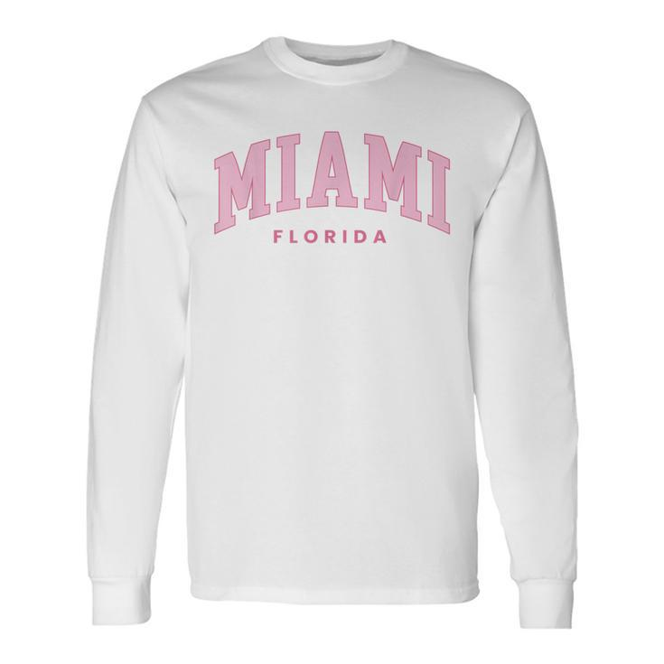 Retro Miami Florida Vintage Preppy Throwback Girls Kid Long Sleeve T-Shirt