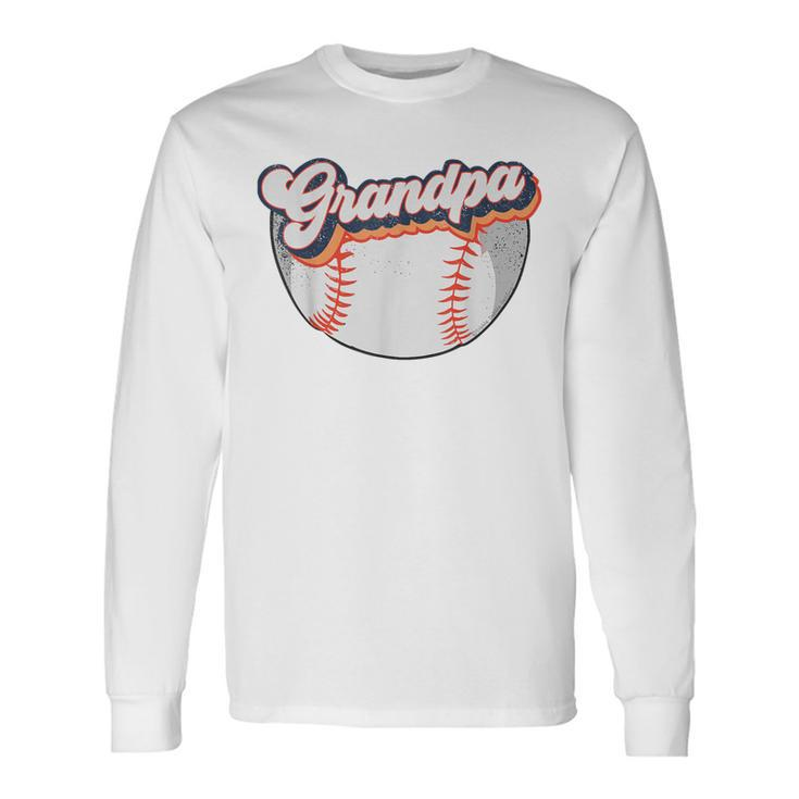 Retro Style Grandpa Baseball Softball Father's Day Grandpa Long Sleeve T-Shirt Gifts ideas