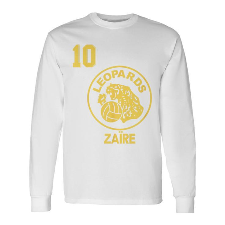 Retro Zaire Soccer Jersey 1974 Football Africa 10 Long Sleeve T-Shirt