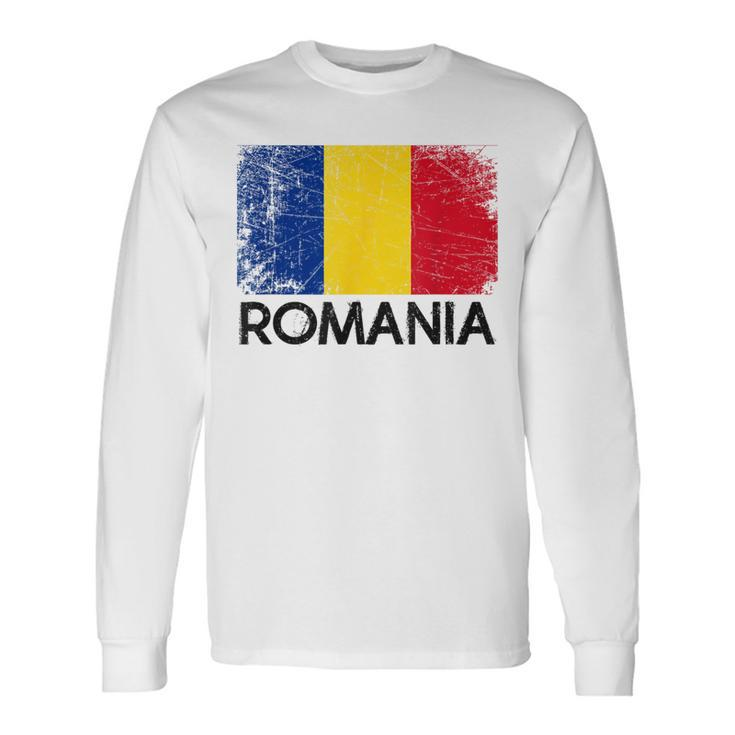 Romanian Flag Vintage Made In Romania Long Sleeve T-Shirt