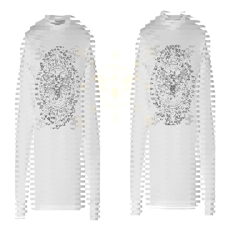 Runas Celtas Polilla Oculta Polilla Mística De La Muerte Camiseta de manga larga