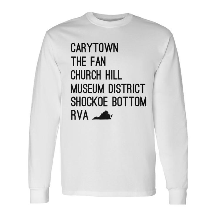 Rva Richmond Virginia Carytown Shockoe Bottom Downtown Long Sleeve T-Shirt