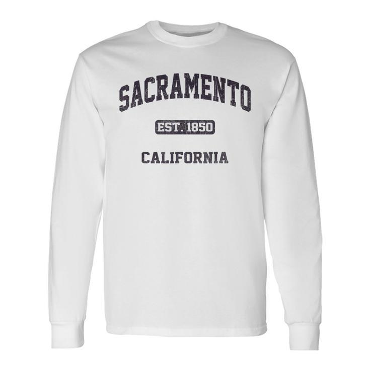 Sacramento California Ca Vintage State Athletic Style Long Sleeve T-Shirt