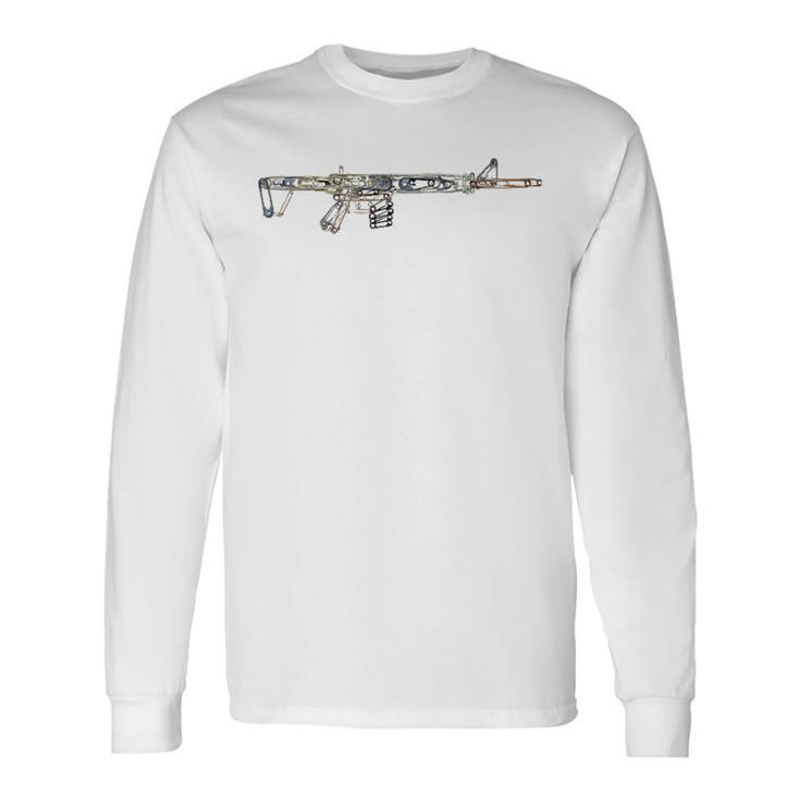 Safe Place Safety Pin Anti Space T Machine Gun Long Sleeve T-Shirt