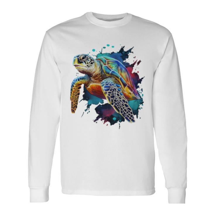 Sea Turtle Watercolor Graphic Long Sleeve T-Shirt Gifts ideas
