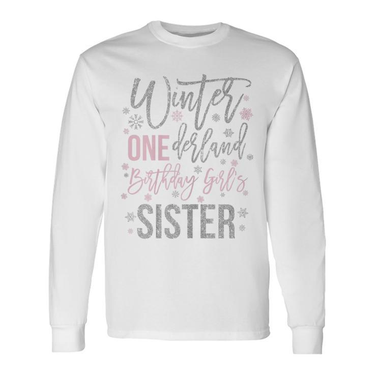 Sister Pink Winter Onederland 1St Birthday Snowflake Group Long Sleeve T-Shirt