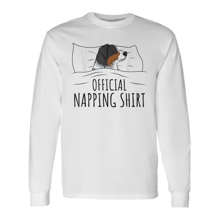 Sleeping Australian Shepherd Pyjamas Official Napping Long Sleeve T-Shirt