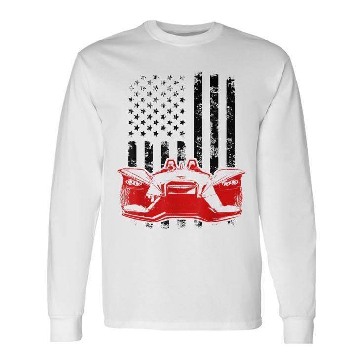 Slingshot Car American Usa Flag Patriotic Sling Shot Long Sleeve T-Shirt