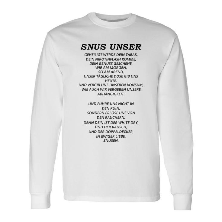 Snus Unser Heilgt Werde Dein Tabak Langarmshirts Geschenkideen