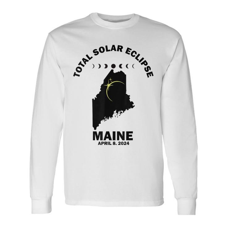 Solar Eclipse 2024 Maine Solar Eclipse Long Sleeve T-Shirt Gifts ideas