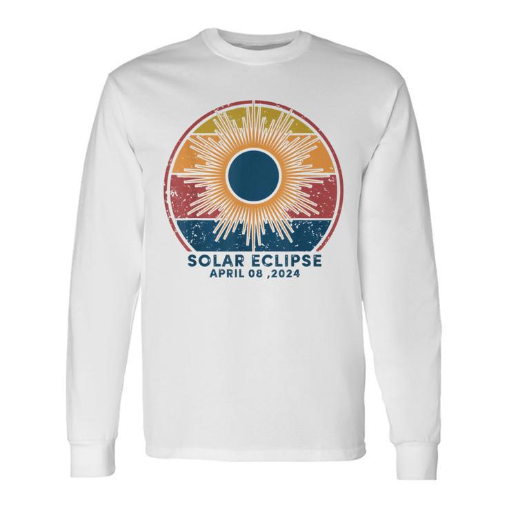 Solar Eclipse 2024 Total Solar Eclipse April 8 2024 Vintage Long Sleeve T-Shirt