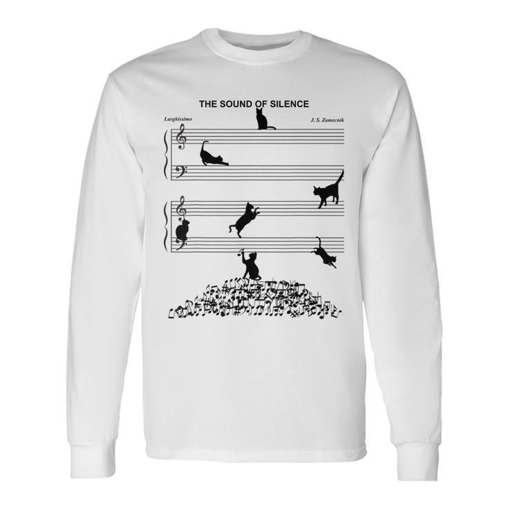 The Sound Of Silence Music And Cat Lover Long Sleeve T-Shirt