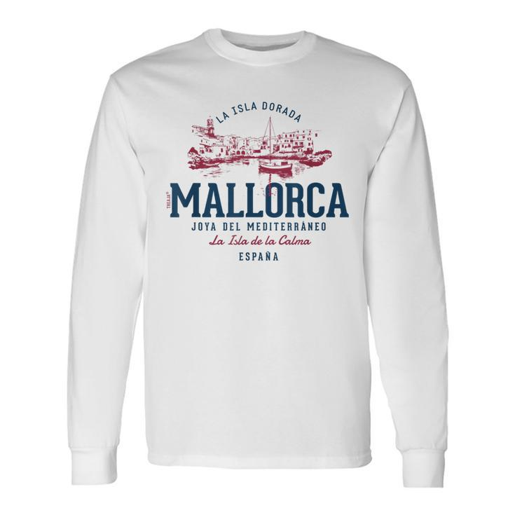 Spain Retro Styled Vintage Mallorca Long Sleeve T-Shirt