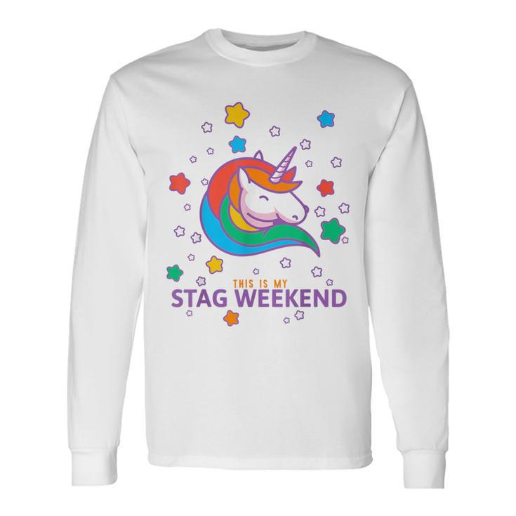 Stag Weekend Unicorn Matching Set 1 Of 2 Groom Long Sleeve T-Shirt