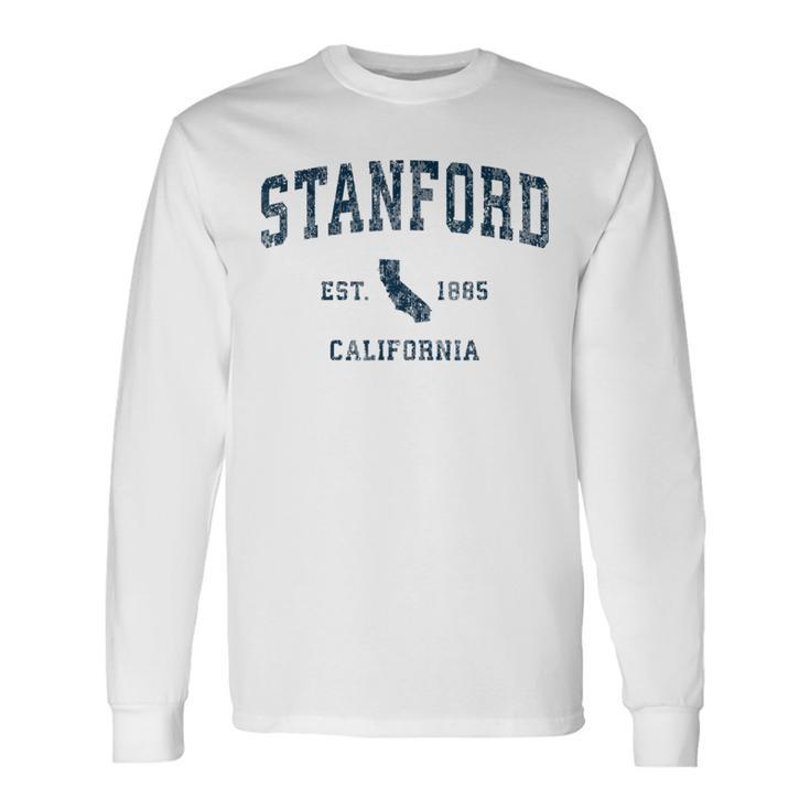 Stanford California Ca Vintage Sports Navy Print Long Sleeve T-Shirt