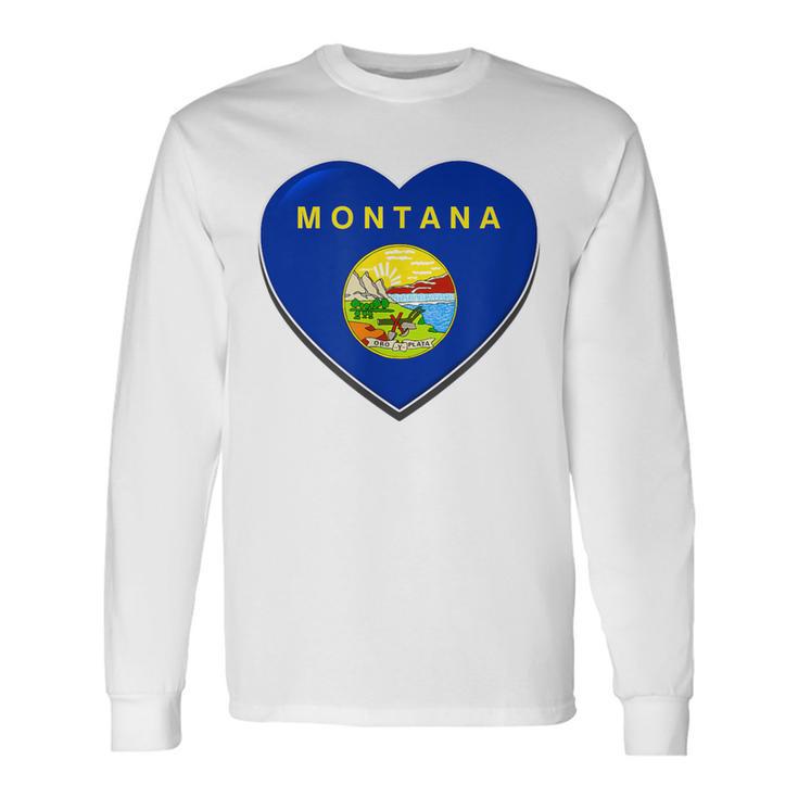 State Of Montana Heart T Home Pride Love Hometown Long Sleeve T-Shirt