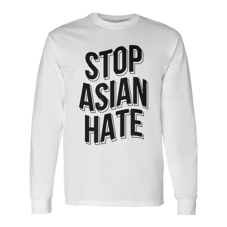 Stop Asian Hate Wavy Asian American Pride Love Aapi Ally Long Sleeve T-Shirt