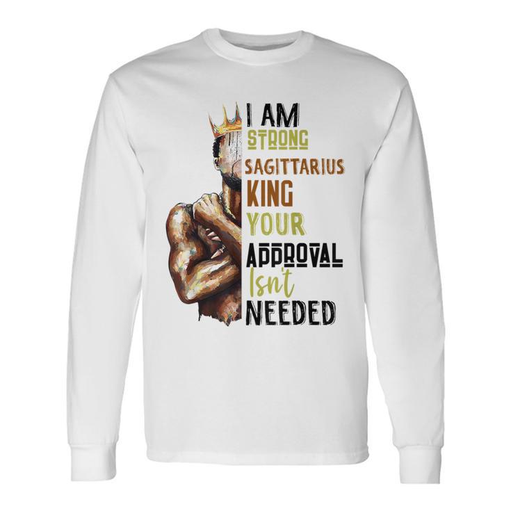 Strong Sagittarius King Birthday Zodiac Astrology Dad Long Sleeve T-Shirt