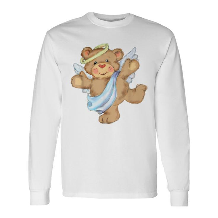 Stuffed Animal Angel Teddy Bear Cute White Long Sleeve T-Shirt Gifts ideas