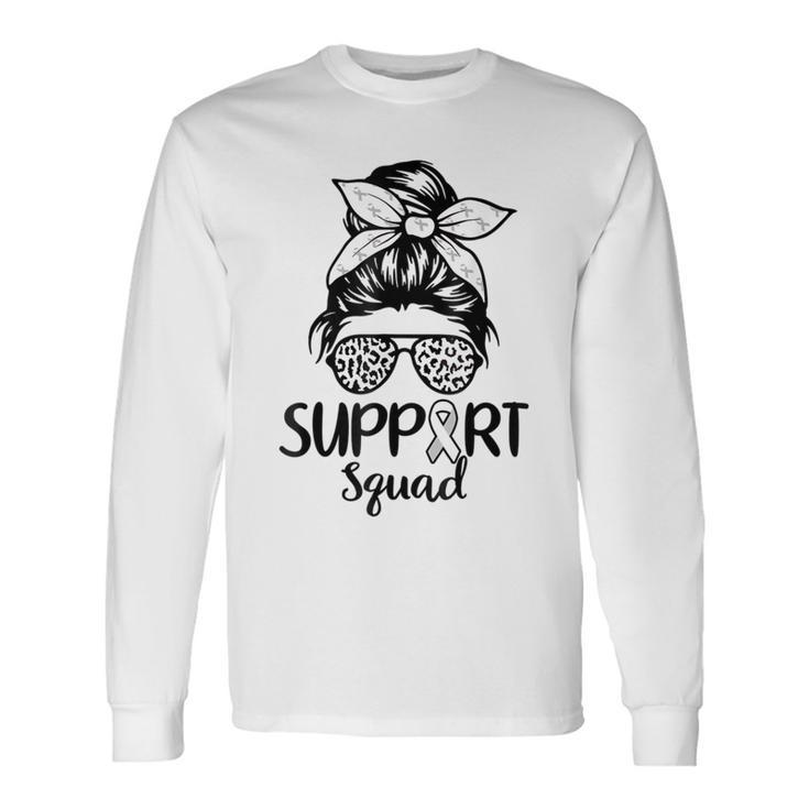 Support Squad Lung Cancer Awareness White Ribbon Women Long Sleeve T-Shirt