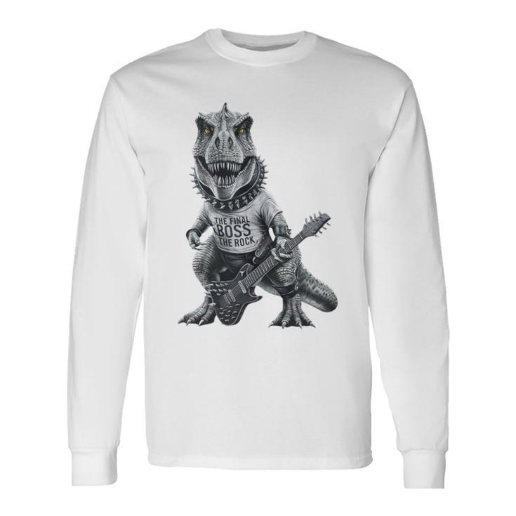 T-Rex Final BossThe Rock Vintage Music Dinosaur Long Sleeve T-Shirt Gifts ideas