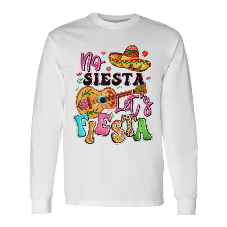 Taco Cinco 5 De Mayo No Siesta Let Fiesta Guitar Kid Toddler Long Sleeve T-Shirt