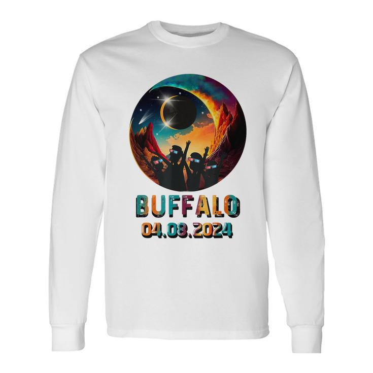 Total Solar Eclipse 2024 Totality Buffalo Long Sleeve T-Shirt Gifts ideas