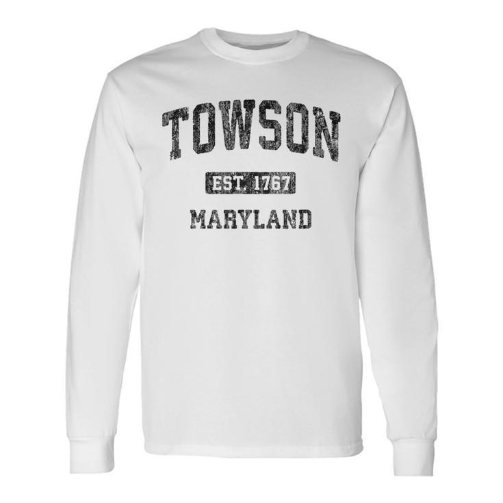Towson Maryland Md Vintage Athletic Sports Long Sleeve T-Shirt