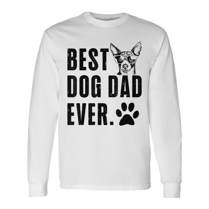 Toy Fox Terrier Daddy Dad Best Dog Dad Ever Men Long Sleeve T-Shirt