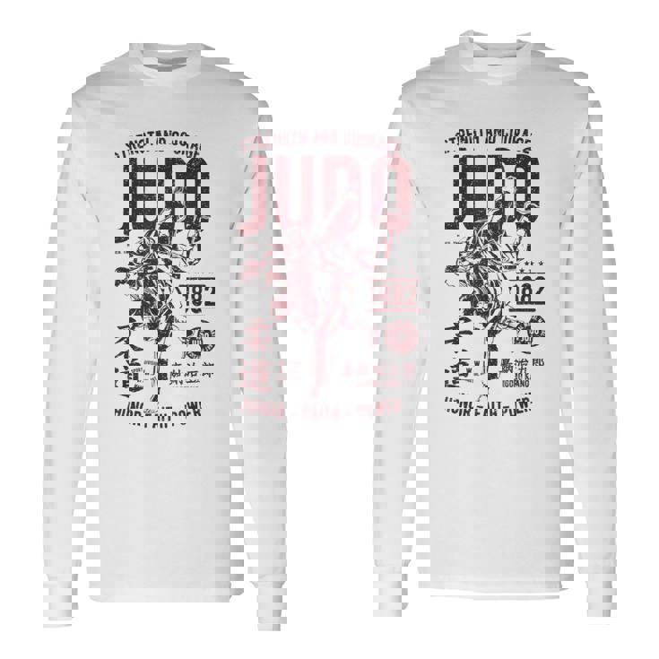 Traje De Judo Retro Desgastado Hombresintage Judo Camiseta de manga larga